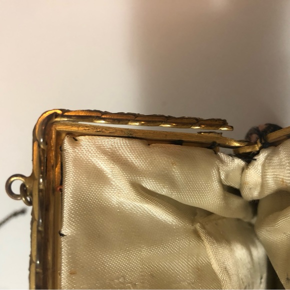 VTG Gorwood Canada Tapestry Fabric Handbag Purse Pastel Floral Gold-Tone Metal - Picture 7 of 16